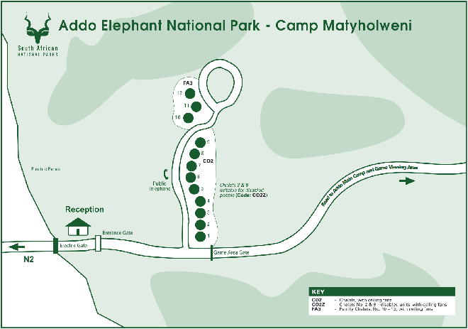 Matyholweni Rest Camp Addo Elephant National Park Map