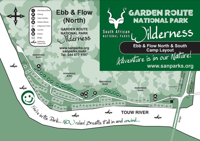 Wilderness Ebb-and-Flow Rest Camp Garden Route National Park Map