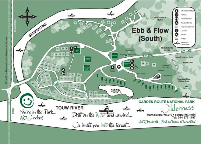 Wilderness Ebb-and-Flow Rest Camp Garden Route National Park Map