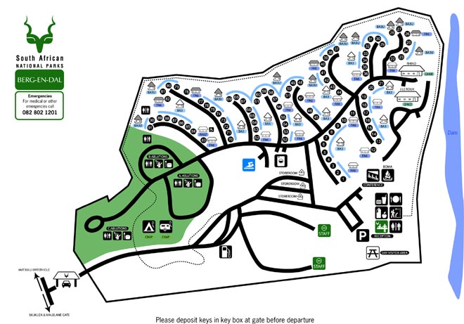 Berg-en-Dal Rest Camp Kruger National Park Map