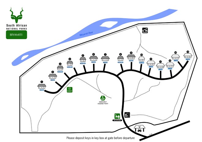 Biyamiti Bushveld Camp Kruger National Park Map