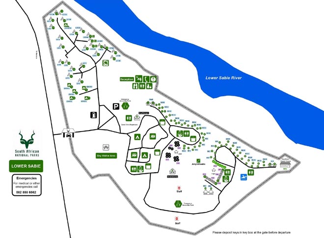Lower Sabie Rest Camp Kruger National Park Map