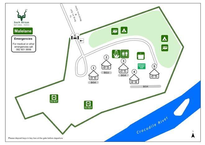 Malelane Satellite Camp Kruger National Park Map