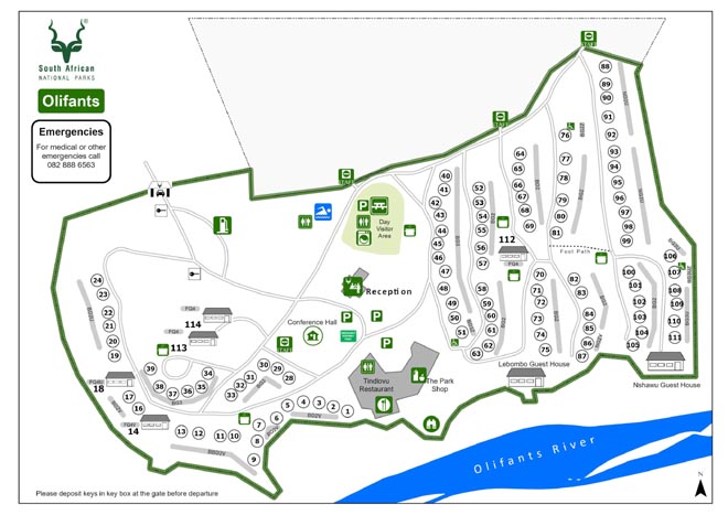 Olifants Rest Camp Kruger National Park Map