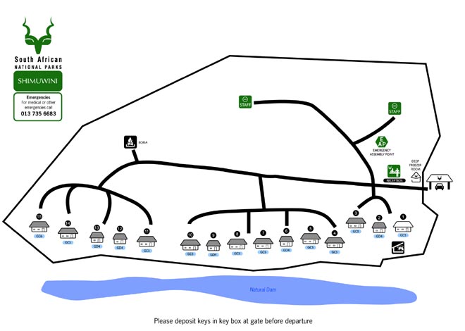 Shimuwini Bushveld Camp Kruger National Park Map