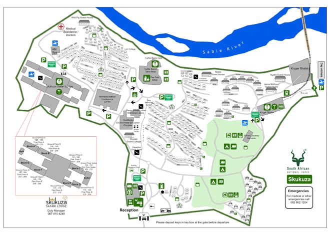 Skukuza Rest Camp Kruger National Park Map