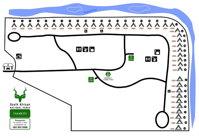 Tamboti Satellite Camp Kruger National Park Map