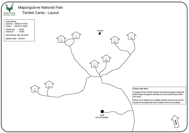 Limpopo Forest Camp Mapungubwe National Park Map