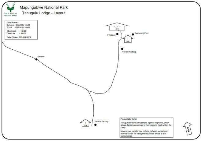 Tshugulu Lodge Mapungubwe National Park Map