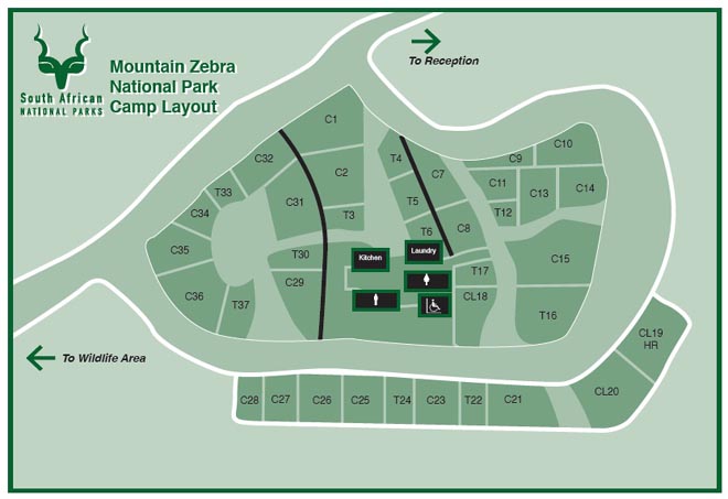 Mountain Zebra Rest Camp Mountain Zebra National Park Map